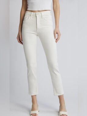 MOTHER The Tomcat Ankle Jeans in Cream Puffs Off-White Straight Leg 24-MSRP $228